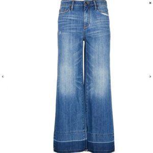 A|X Armani Exchange J04 Wide Crop High Rise Jeans Woman Blue denim